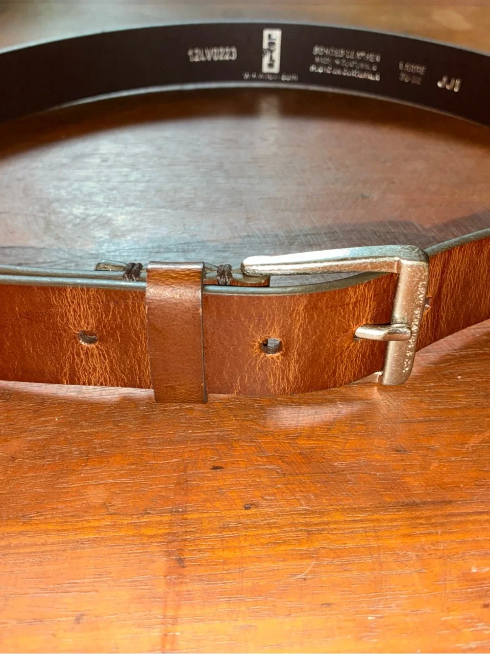Levi's Brown Leather Belt with Silver Buckle size 30-32